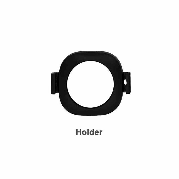 A black circular Holder for Tracker with side clips is centered on a white background; "Holder" is labeled beneath it, offering a secure fit for your Aorkuler Dog GPS Trackers.